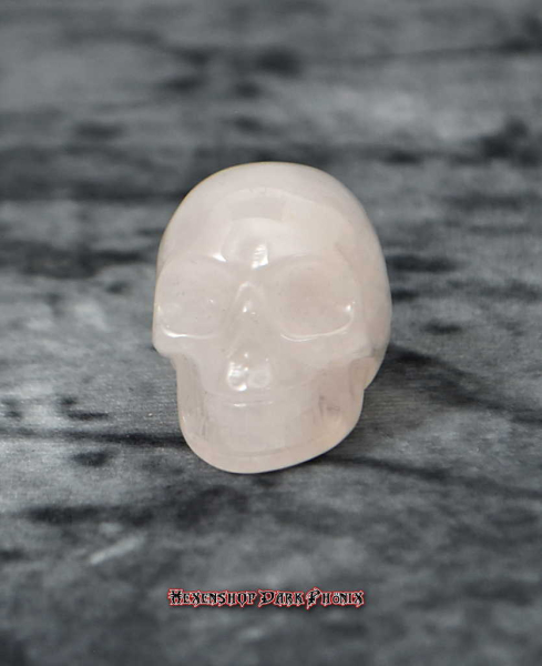 Hexenshop Dark Phönix Rosenquarz Kristallschädel Howe Totenkopf Halbedelstein